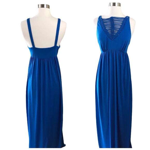 SUSANA MONACO Maxi Dress Blueberry Blue Sleeveless Empire Elastic Waist Sm NWT - Picture 7 of 8